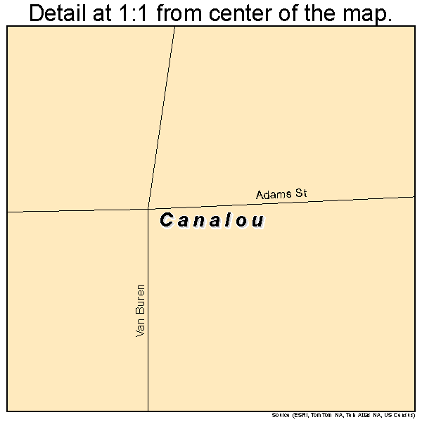 Canalou, Missouri road map detail