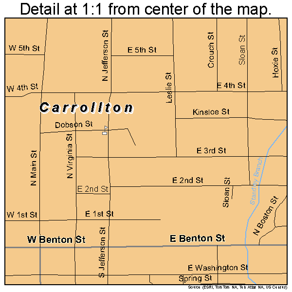 Carrollton, Missouri road map detail