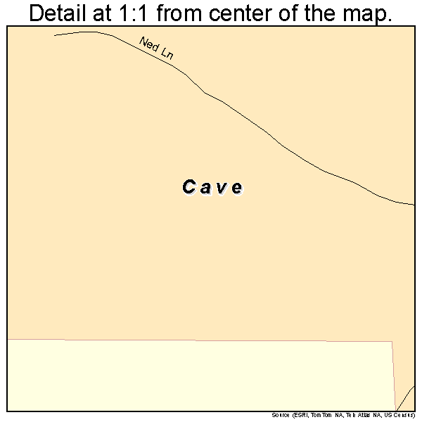 Cave, Missouri road map detail