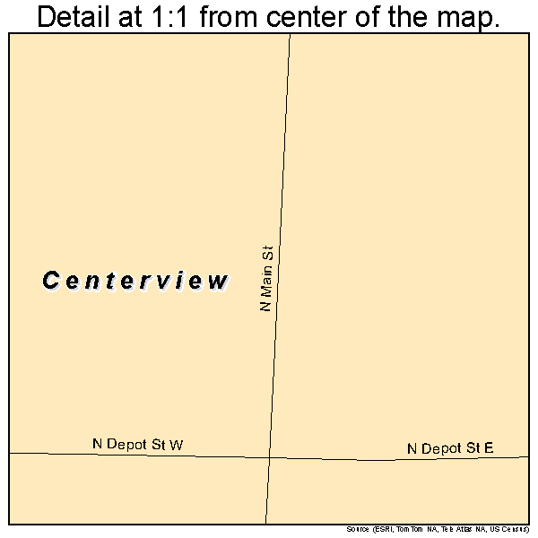 Centerview, Missouri road map detail