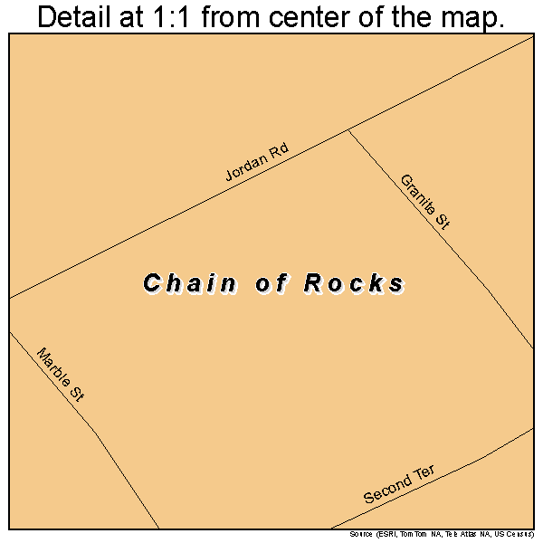 Chain of Rocks, Missouri road map detail