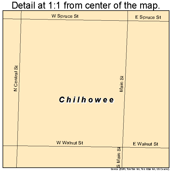 Chilhowee, Missouri road map detail