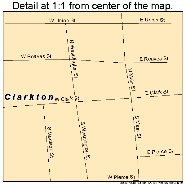 Clarkton, Missouri road map detail