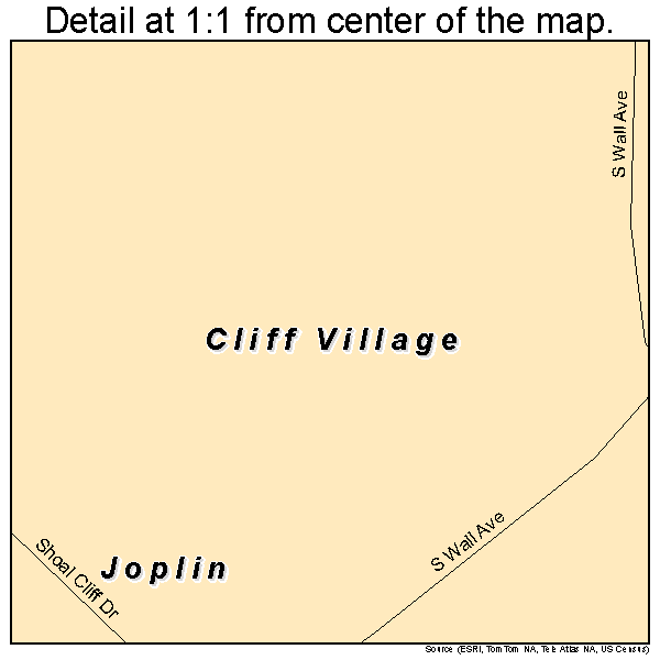 Cliff Village, Missouri road map detail