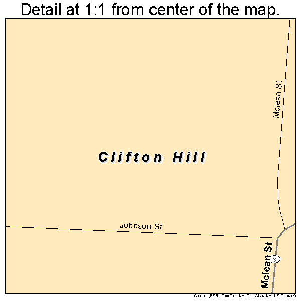 Clifton Hill, Missouri road map detail
