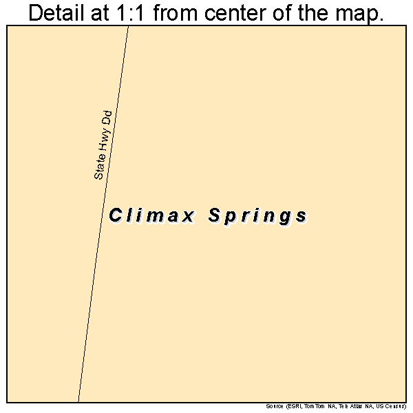 Climax Springs, Missouri road map detail