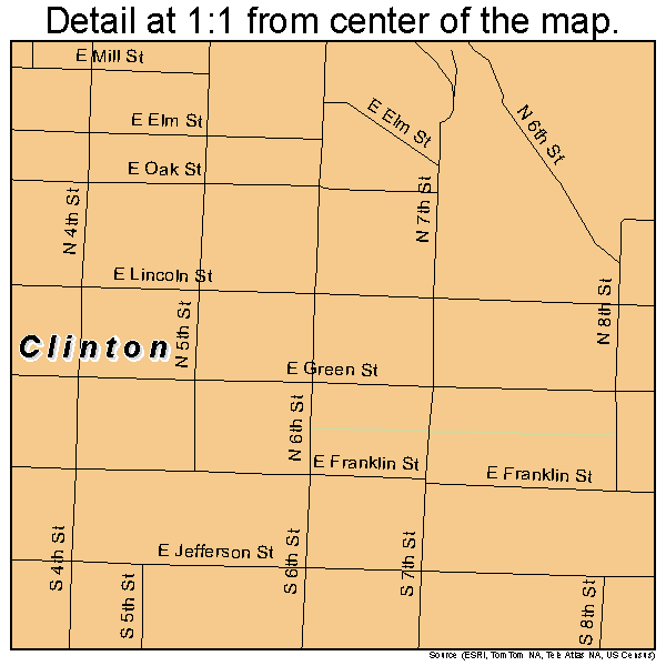 Clinton, Missouri road map detail