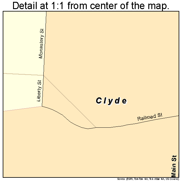 Clyde, Missouri road map detail