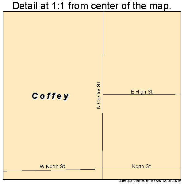 Coffey, Missouri road map detail