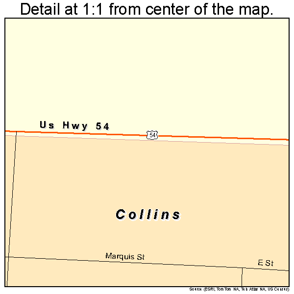 Collins, Missouri road map detail