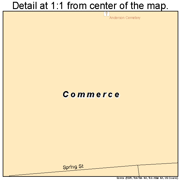 Commerce, Missouri road map detail