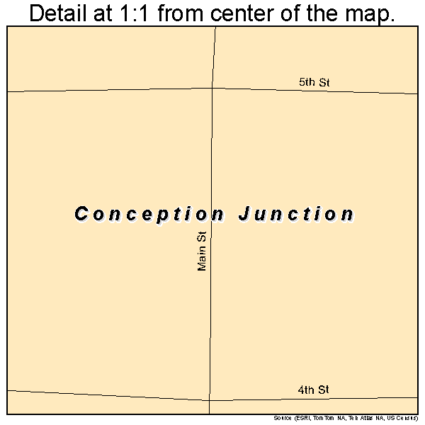 Conception Junction, Missouri road map detail