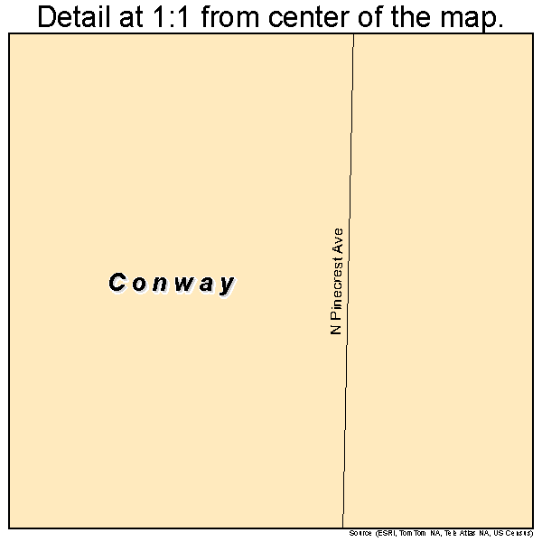 Conway, Missouri road map detail