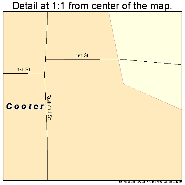 Cooter, Missouri road map detail