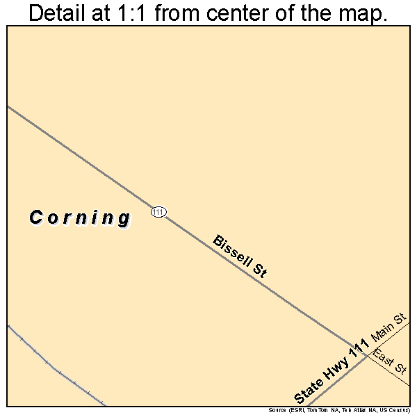 Corning, Missouri road map detail