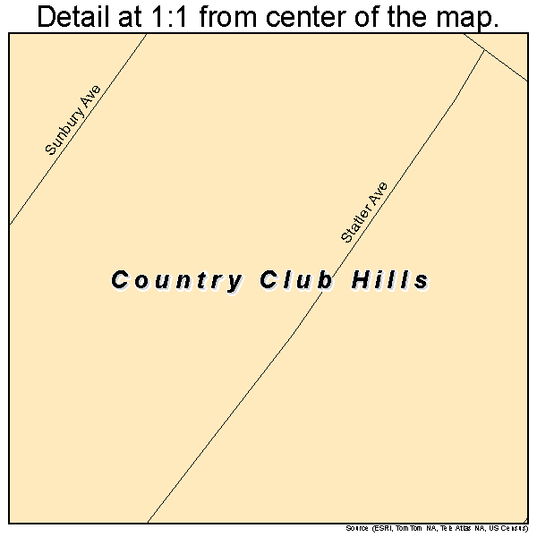 Country Club Hills, Missouri road map detail