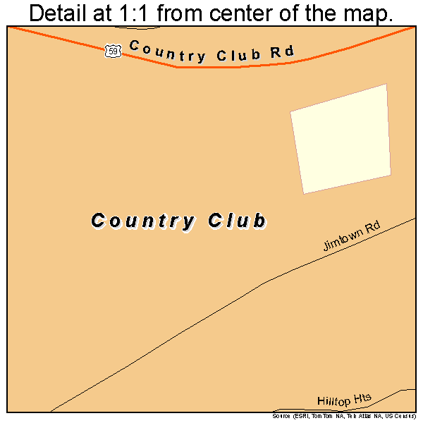 Country Club, Missouri road map detail