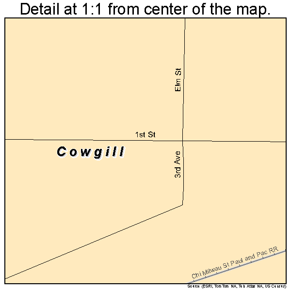 Cowgill, Missouri road map detail