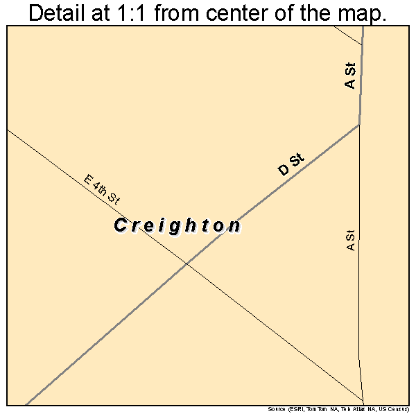 Creighton, Missouri road map detail