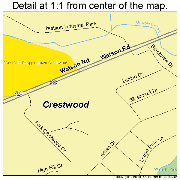 Crestwood, Missouri road map detail
