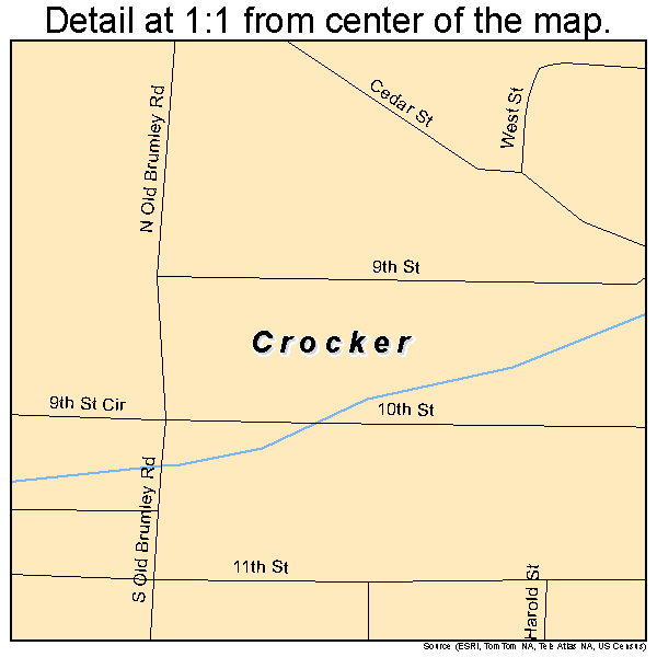 Crocker, Missouri road map detail