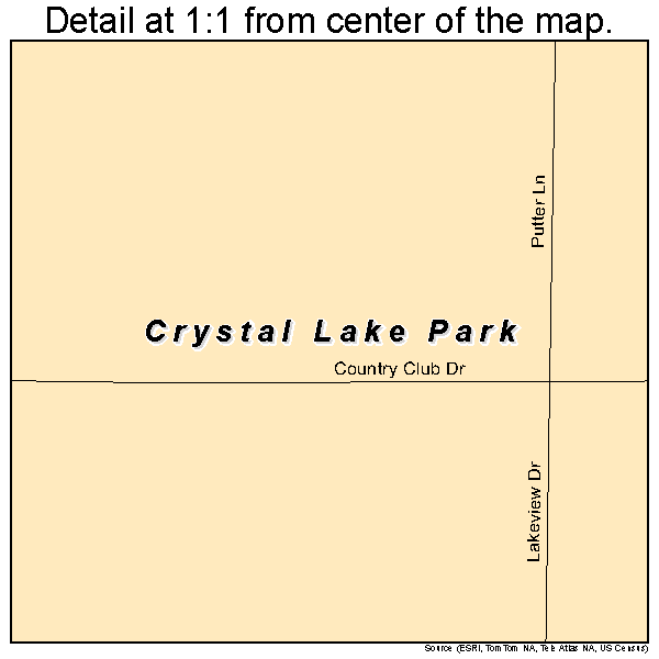Crystal Lake Park, Missouri road map detail