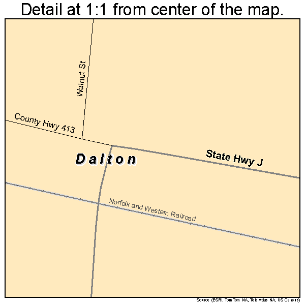 Dalton, Missouri road map detail