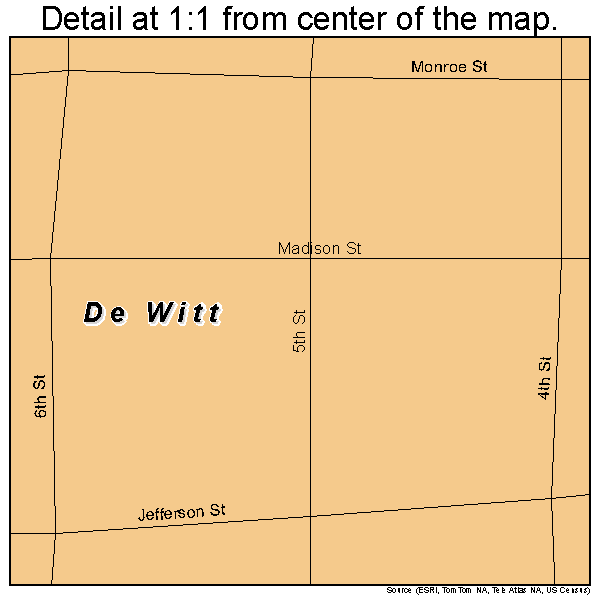 De Witt, Missouri road map detail