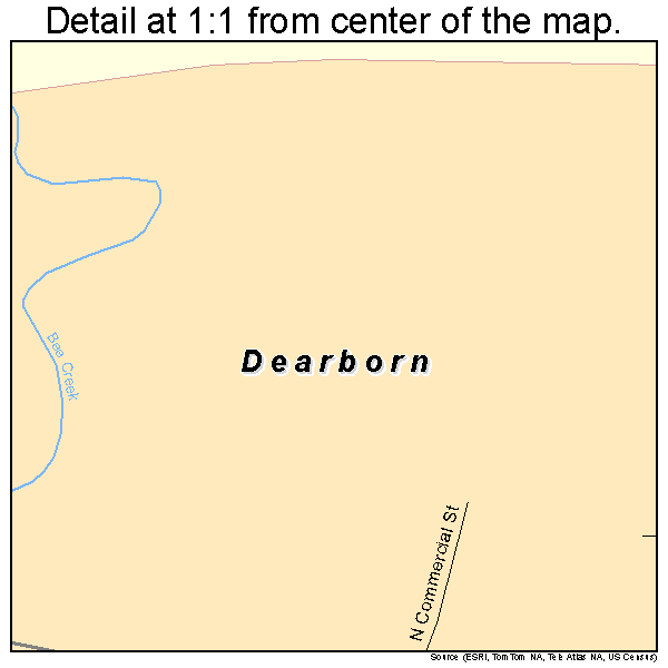 Dearborn, Missouri road map detail
