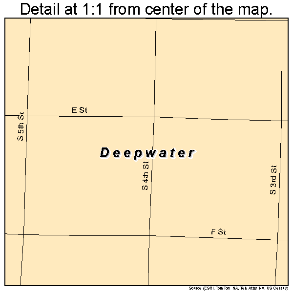 Deepwater, Missouri road map detail