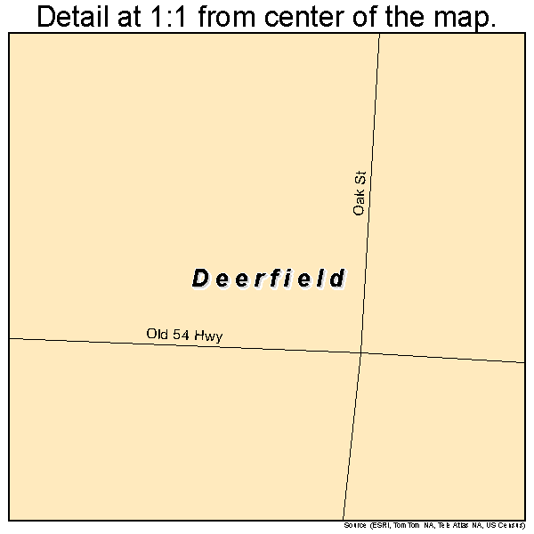 Deerfield, Missouri road map detail