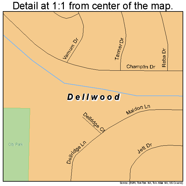 Dellwood, Missouri road map detail