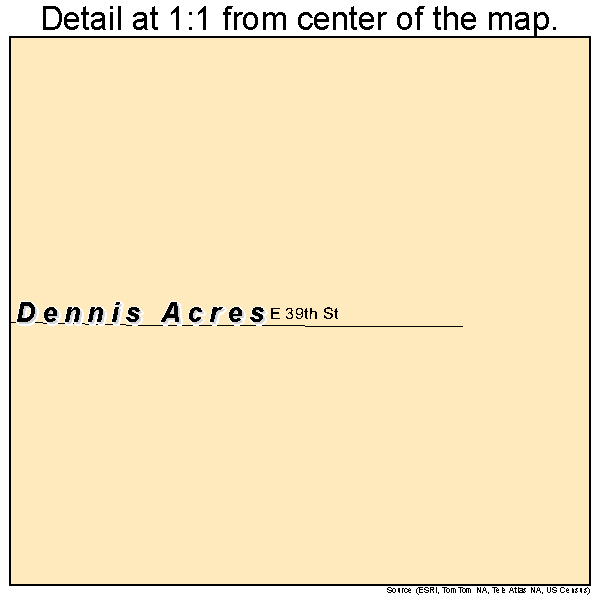 Dennis Acres, Missouri road map detail