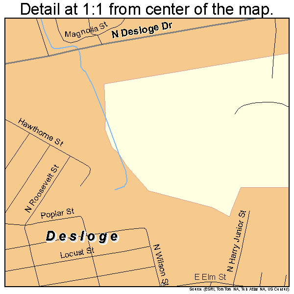 Desloge, Missouri road map detail