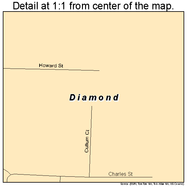 Diamond, Missouri road map detail
