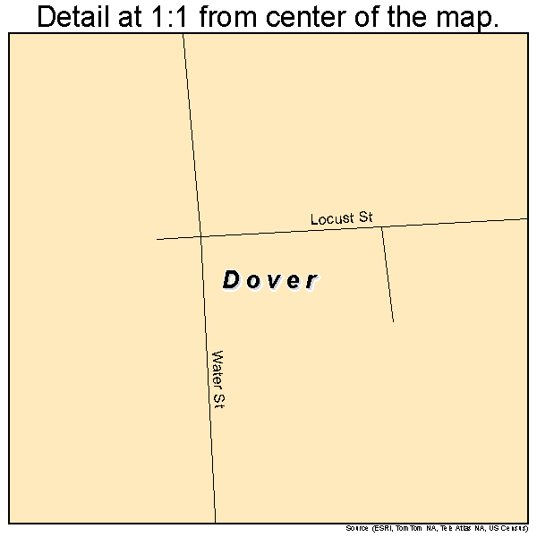 Dover, Missouri road map detail