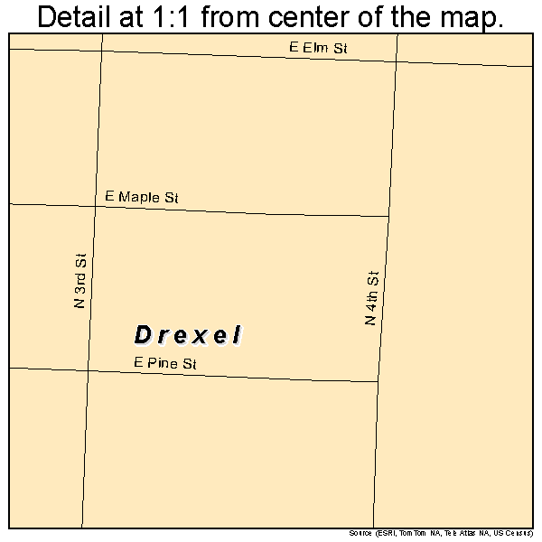Drexel, Missouri road map detail