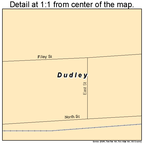 Dudley, Missouri road map detail