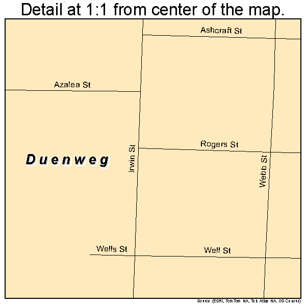 Duenweg, Missouri road map detail