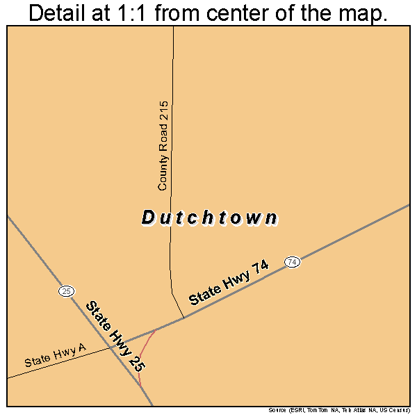 Dutchtown, Missouri road map detail