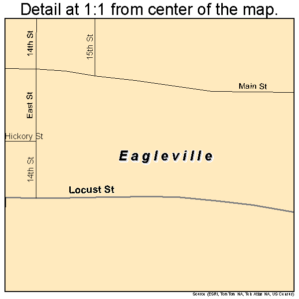Eagleville, Missouri road map detail
