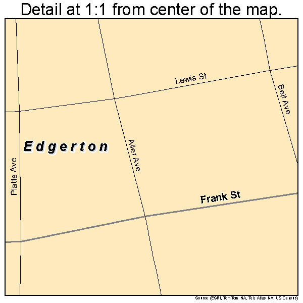 Edgerton, Missouri road map detail