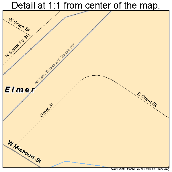 Elmer, Missouri road map detail