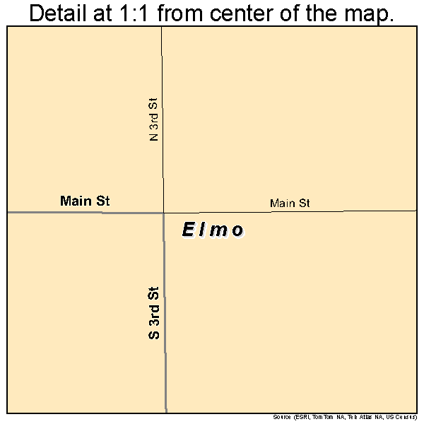 Elmo, Missouri road map detail