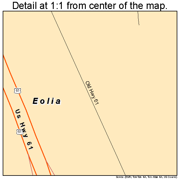 Eolia, Missouri road map detail