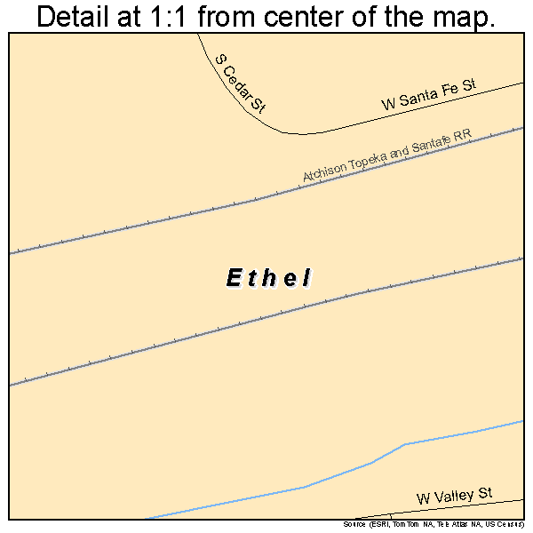 Ethel, Missouri road map detail