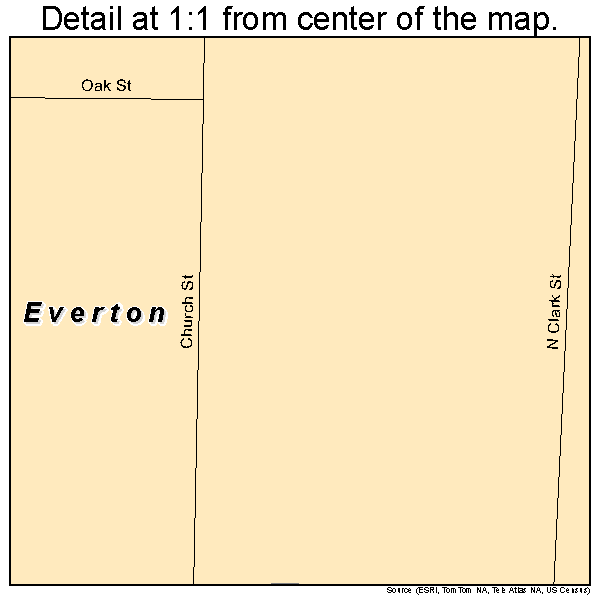 Everton, Missouri road map detail
