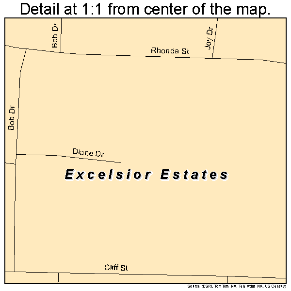 Excelsior Estates, Missouri road map detail