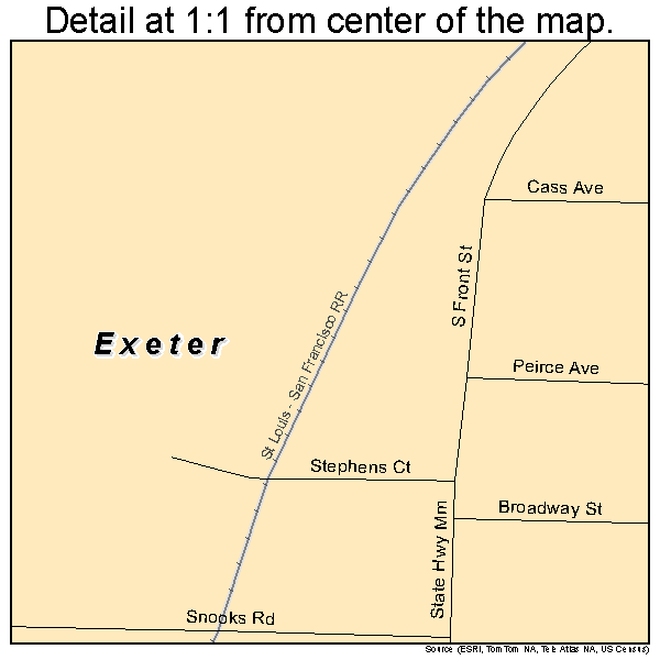 Exeter, Missouri road map detail