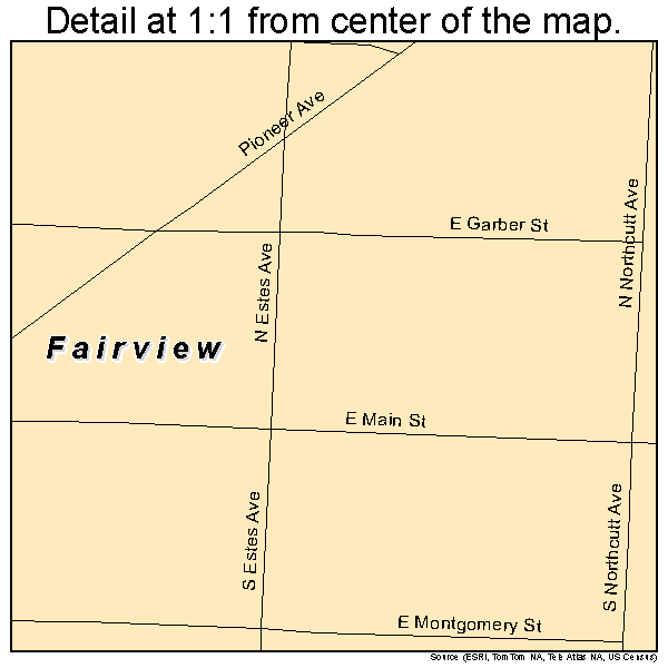 Fairview, Missouri road map detail